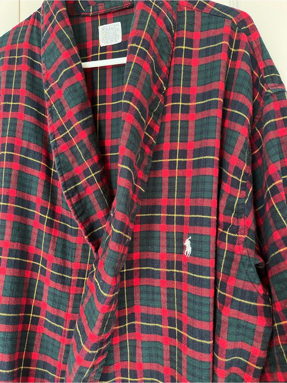 Polo Ralph Lauren Red & Green Plaid Cotton Robe Housecoat
